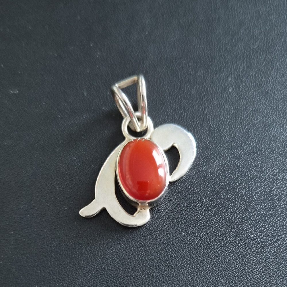 Sterling Silver and Red Pendant